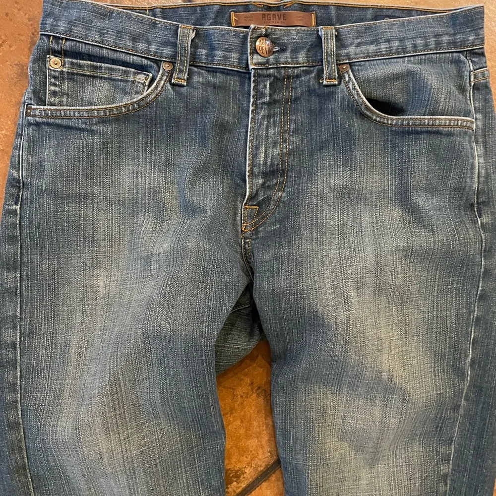 AGAVE MADE IN USA Classic Straight Gringo Jeans in Blue Brown Flex Size 34 $198 - Picture 6 of 11